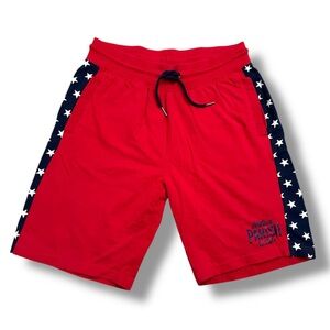 Parish Nation Red Star Patriotic Sweat Shorts Men’s Size Large Sporty Streetwear